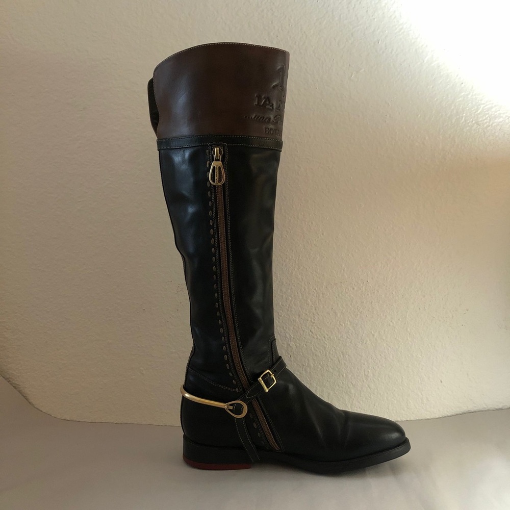 La Martina Two-Tone Leather Polo Riding Boots Women’s  Size 37/7